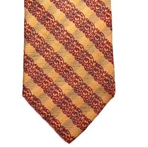 Brioni men's gold and red tie